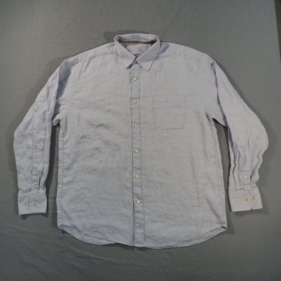 Tommy Bahama Other - Tommy Bahama Shirt Mens Large Purple Check Monochrome Linen Beach Yacht Coastal